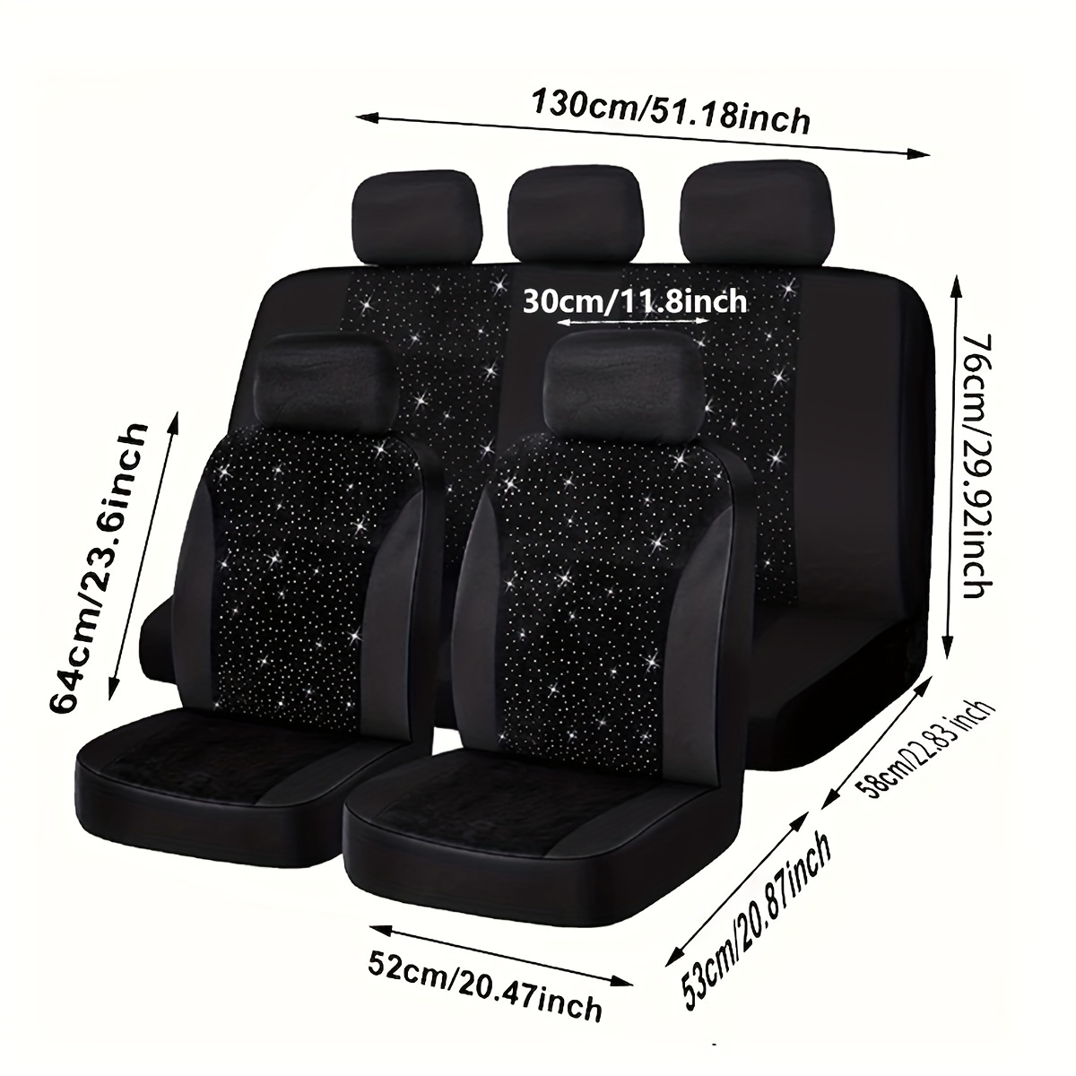 pretty black car seat covers full set 5 seats Temu