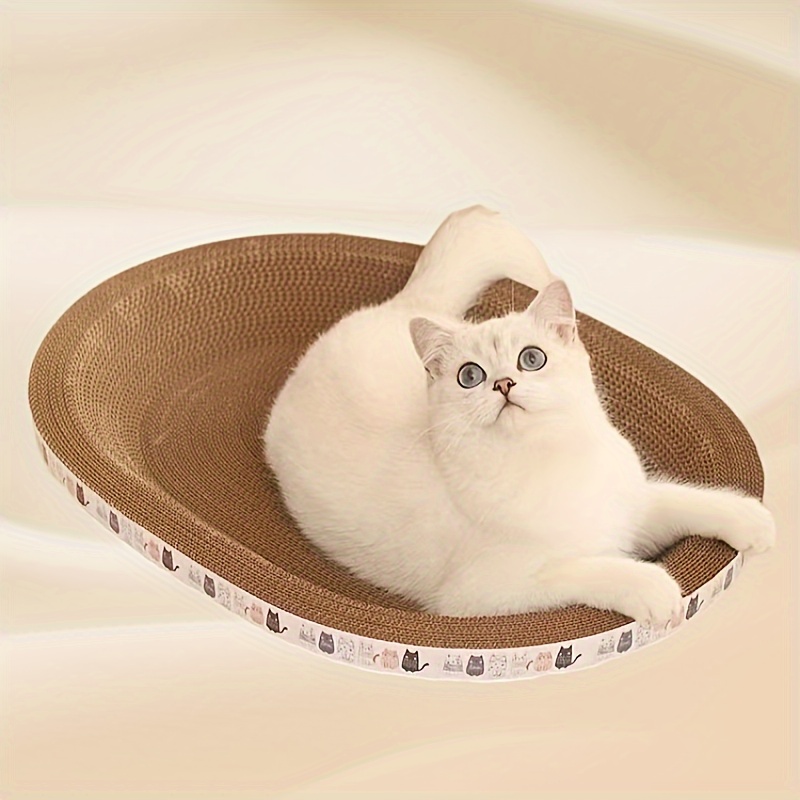 

1pc Corrugated Paper Cat Scratch Board, Wear-resistant Cat Scratching Pad Integrated Cat Nest
