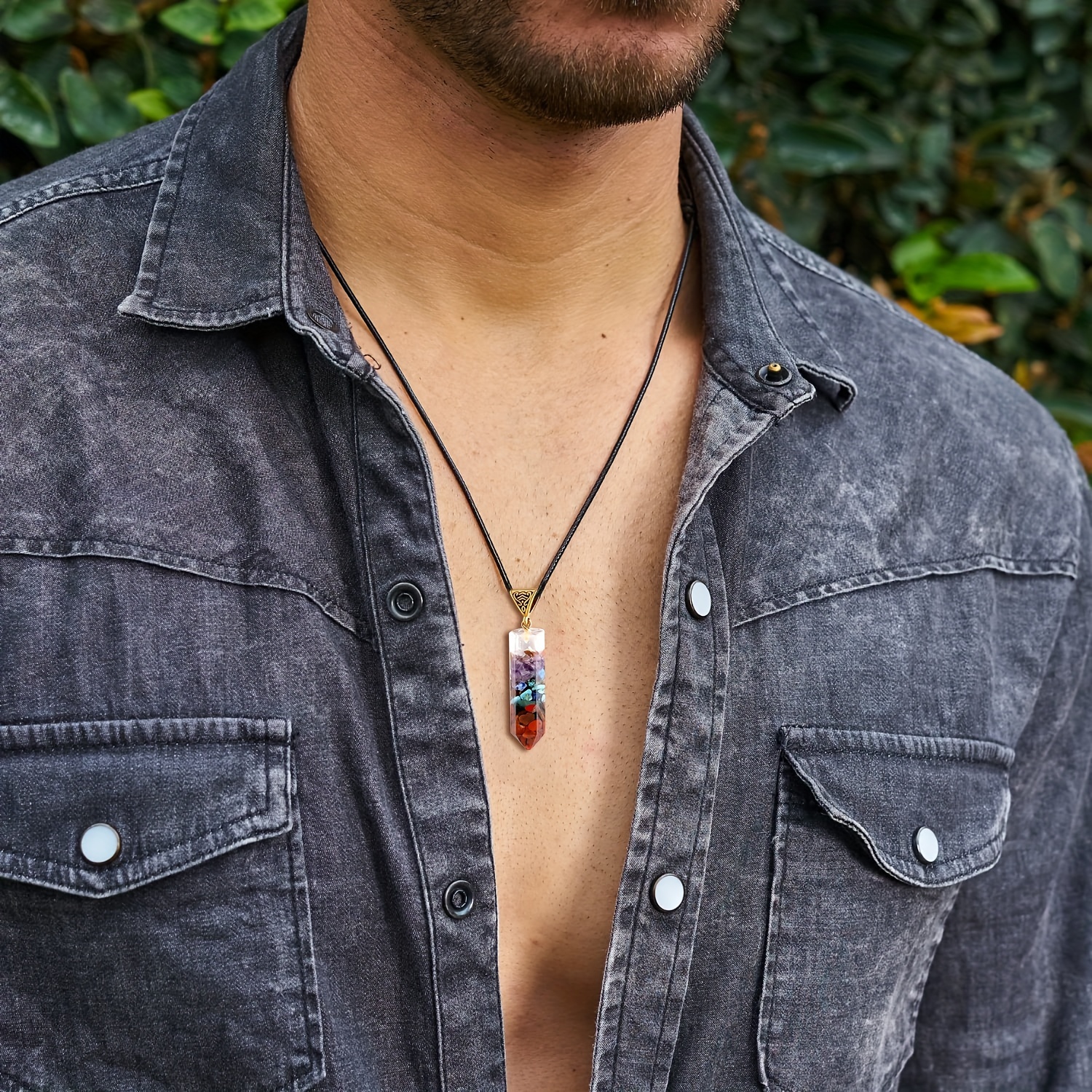 Seven Chakra Natural Stone Pendant