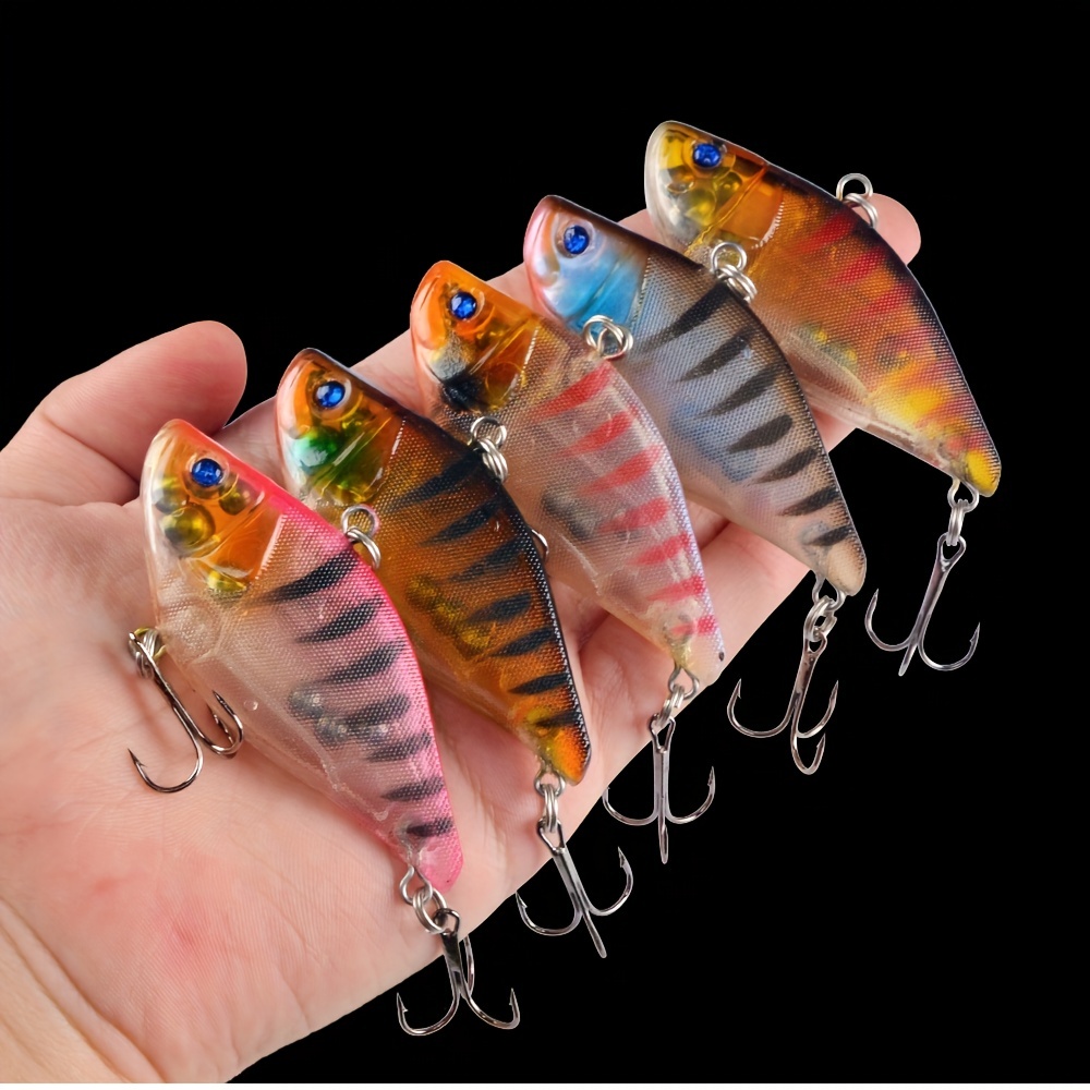 6pcs Long Casting Lipless Crankbait Fishing Lure - Plastic Bionic Bait with  Rattling Beads & Treble Hooks for Freshwater Fishing