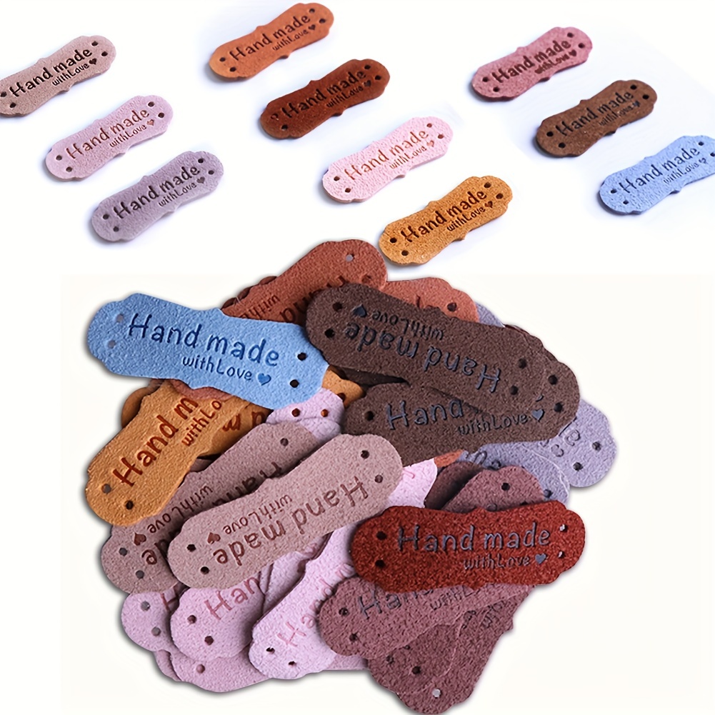 10 Colors Handmade Leather Labels Microfiber Color Leather - Temu