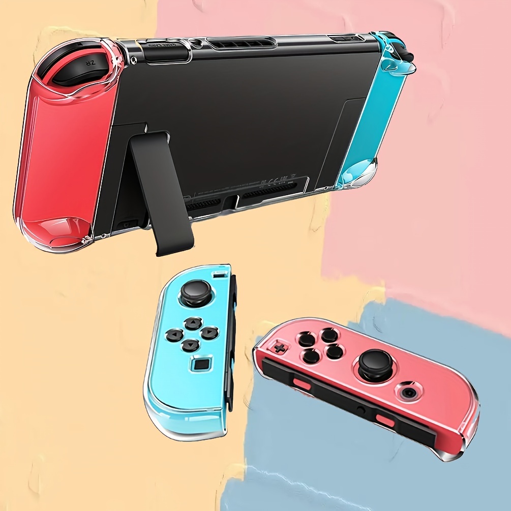 Funda Switch para Nintendo Switch acoplable con protector de pantalla,  funda protectora transparente para Nintendo Switch y JoyCon controlador con  un