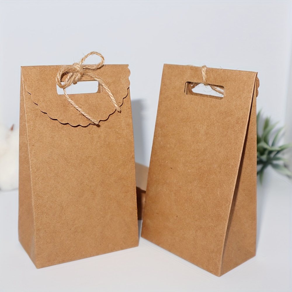 40 piezas de papel kraft bolsa de regalo de boda cumpleaños  suministros de papel bolsa de papel de fondo plano galletas dulces regalos  de fiesta : Salud y Hogar