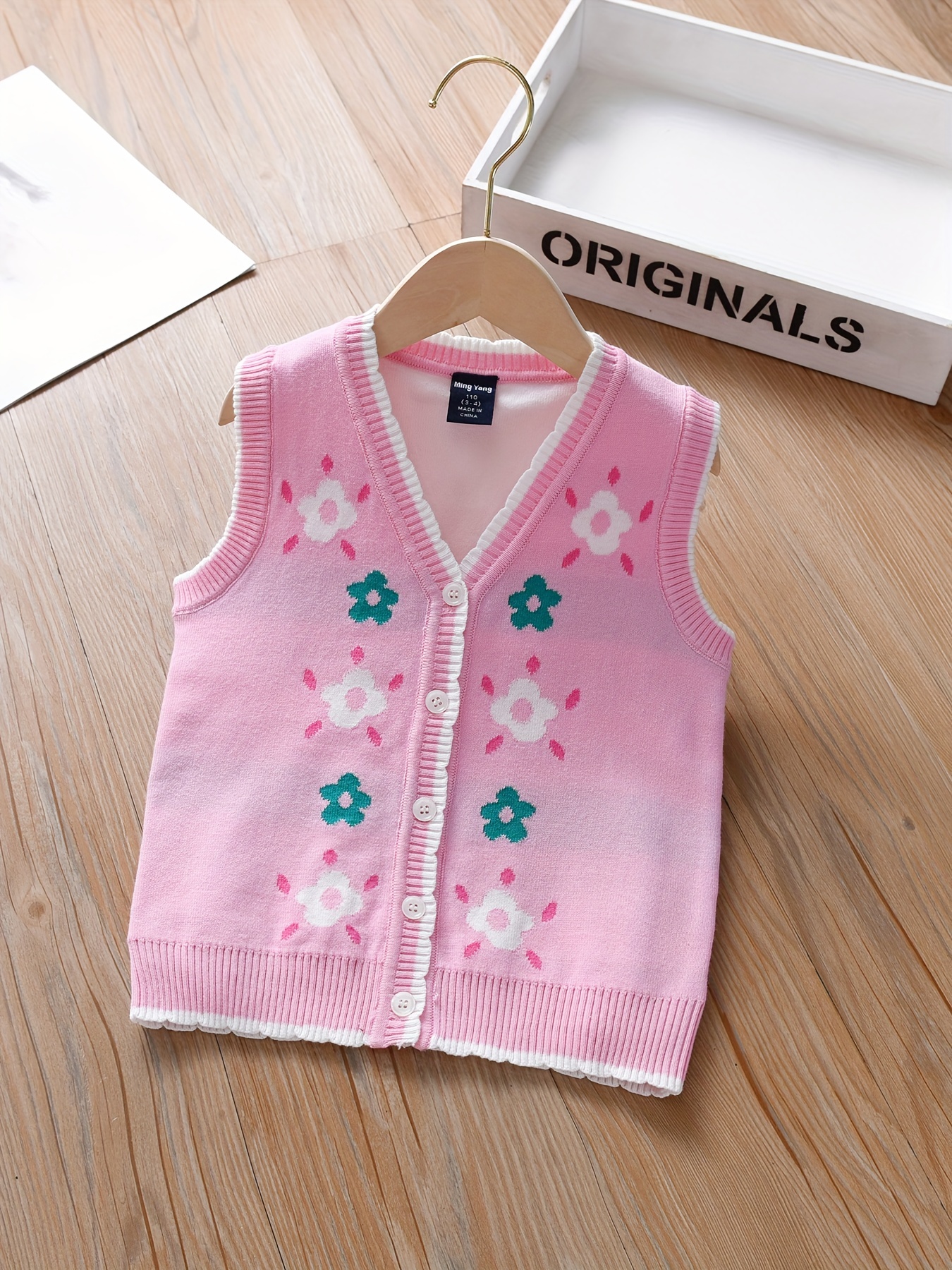Girls Heart And Argyle Pattern V Neck Casual Sweater Vest - Temu Canada