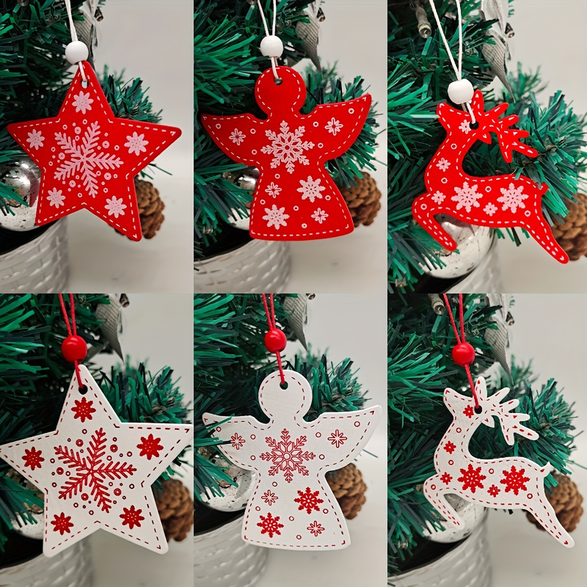 Christmas Pendant Wooden Animal Carve Christmas Decorations For Home 2023  Navidad Christmas Tree Hanging Ornament New