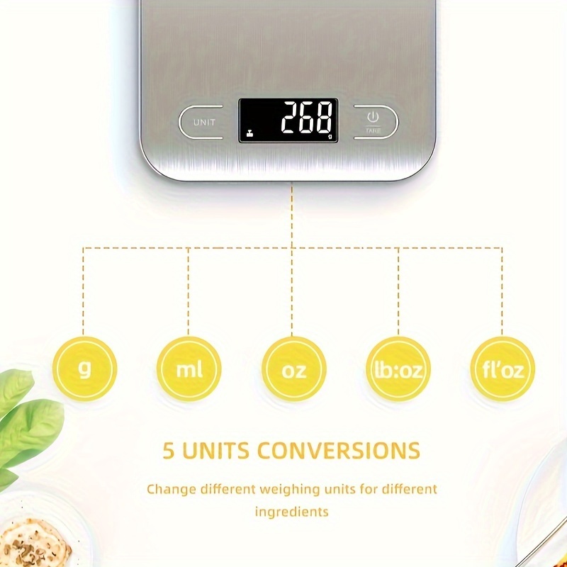 Ultrean Food Scale, Digital Kitchen Scale Weight Grams and Ounces for  Baking Cooking and Meal Prep, 6 Units with Tare Function, 11lb (Batteries