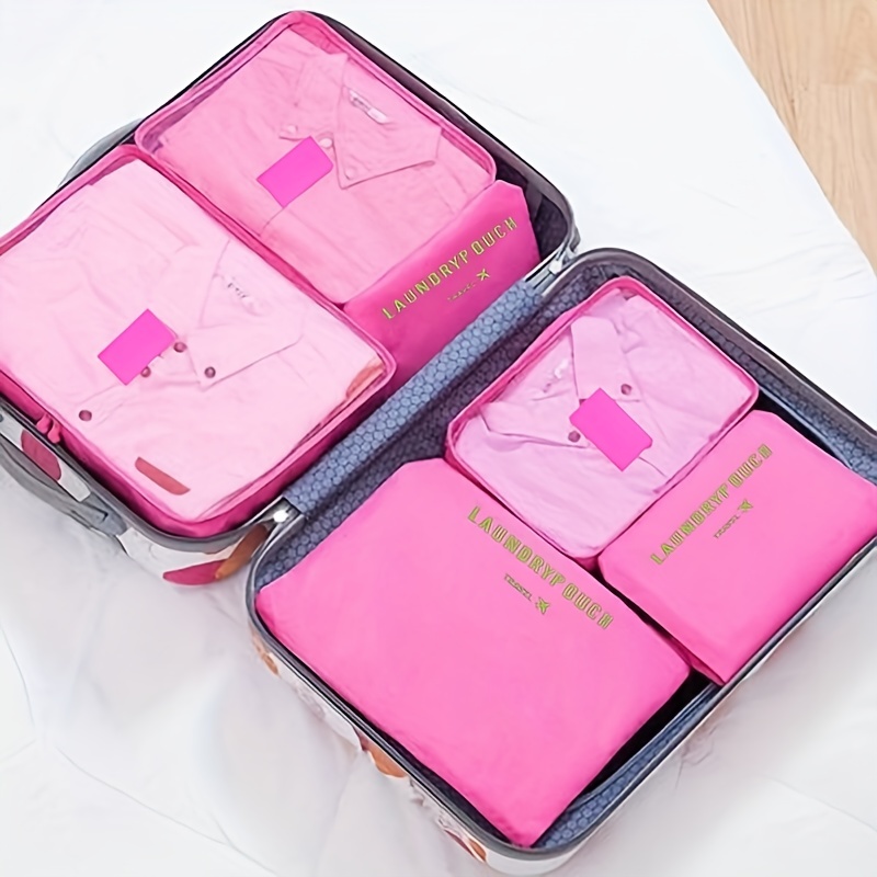 Organizadores de equipaje de viaje, juego de 8 cubos plegables de viaje  para maletas, bolsas ligeras para almacenamiento de equipaje, con flores