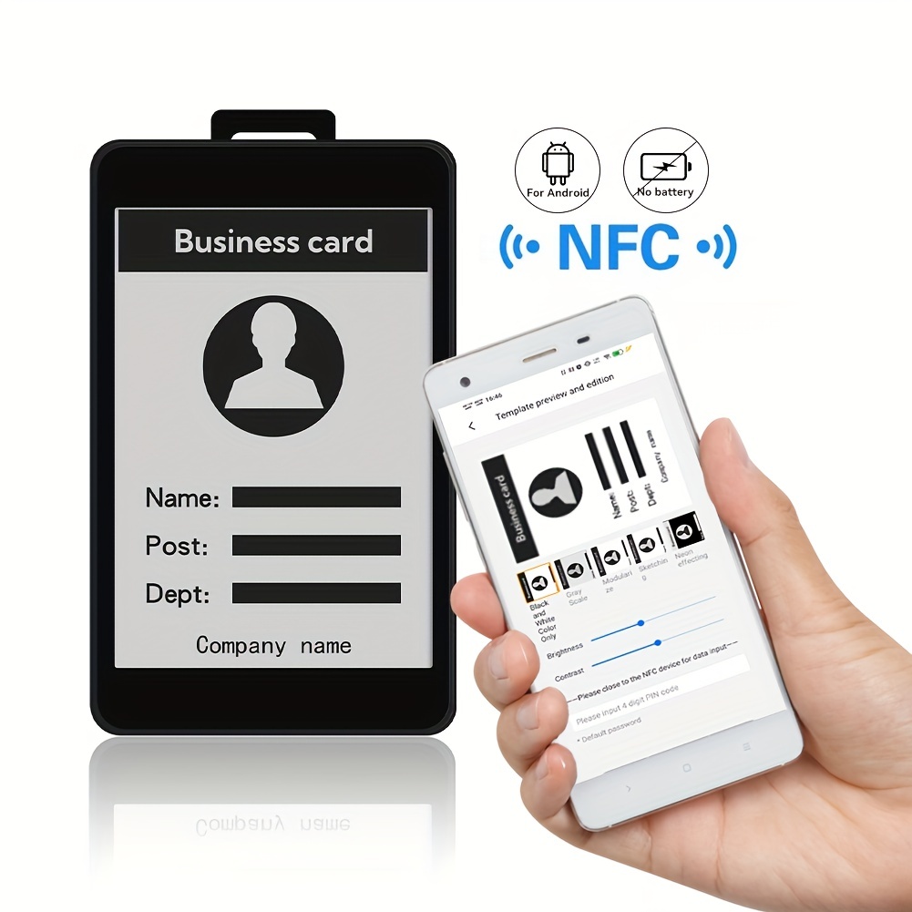 Nfc Blank Label Card Name Badge No Battery Needed E Paper - Temu