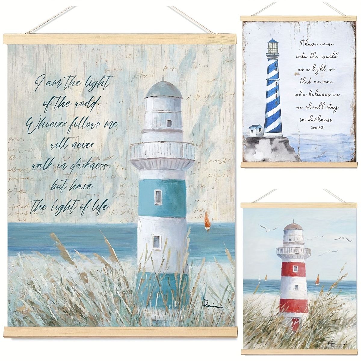 Framed Hanging Painting, Lighthouse Wall Art Nautical Wall Decor, Ocean  Pictures Coastal Wall Decor, Lighthouse Bathroom Decor, Christian Canvas  Painting Prints, I Can Only Imagine, Modern Wooden Hanging Poster Temu  Australia