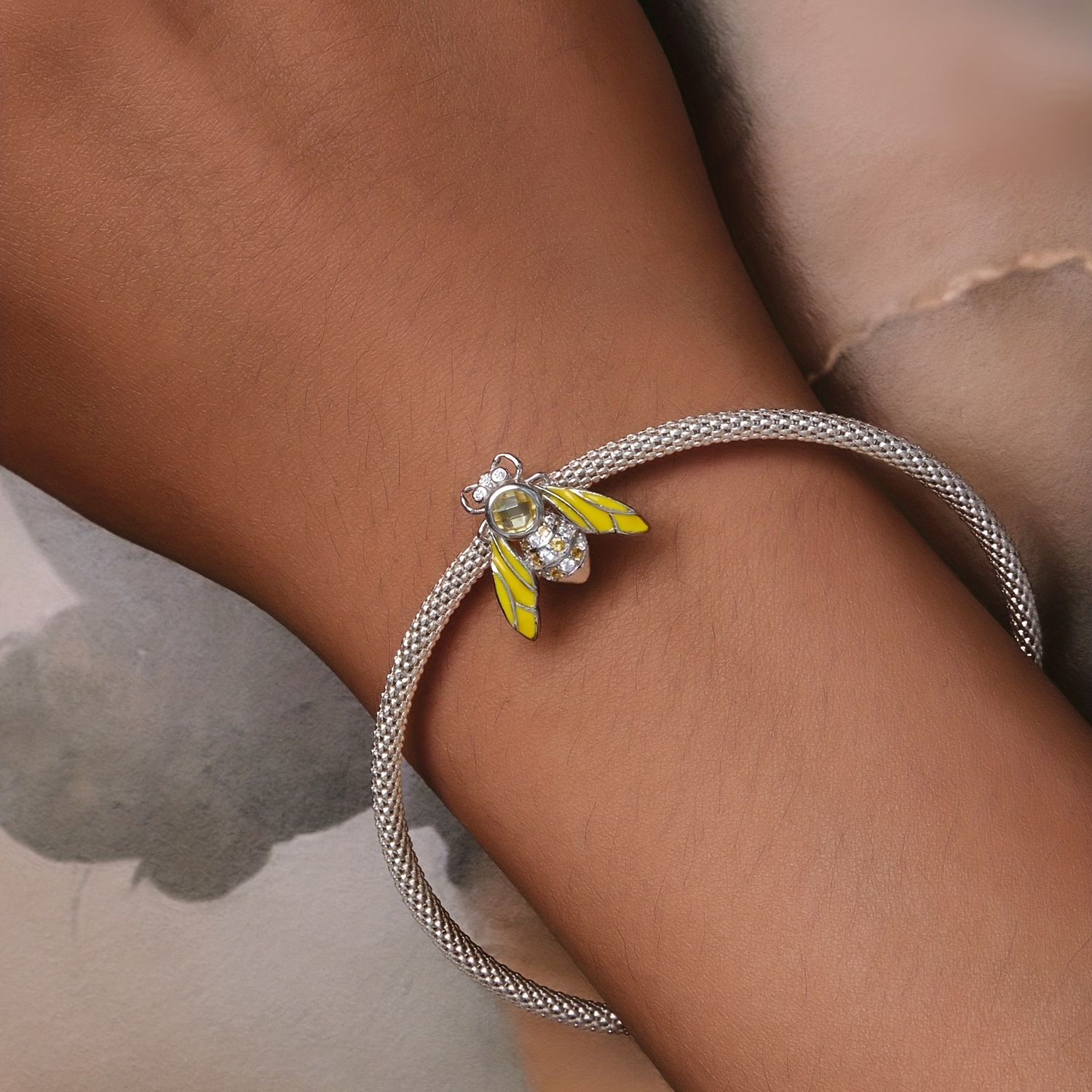 Bijoux abeille : magnifique bracelet en argent Sterling 925 avec cristal  abeille !