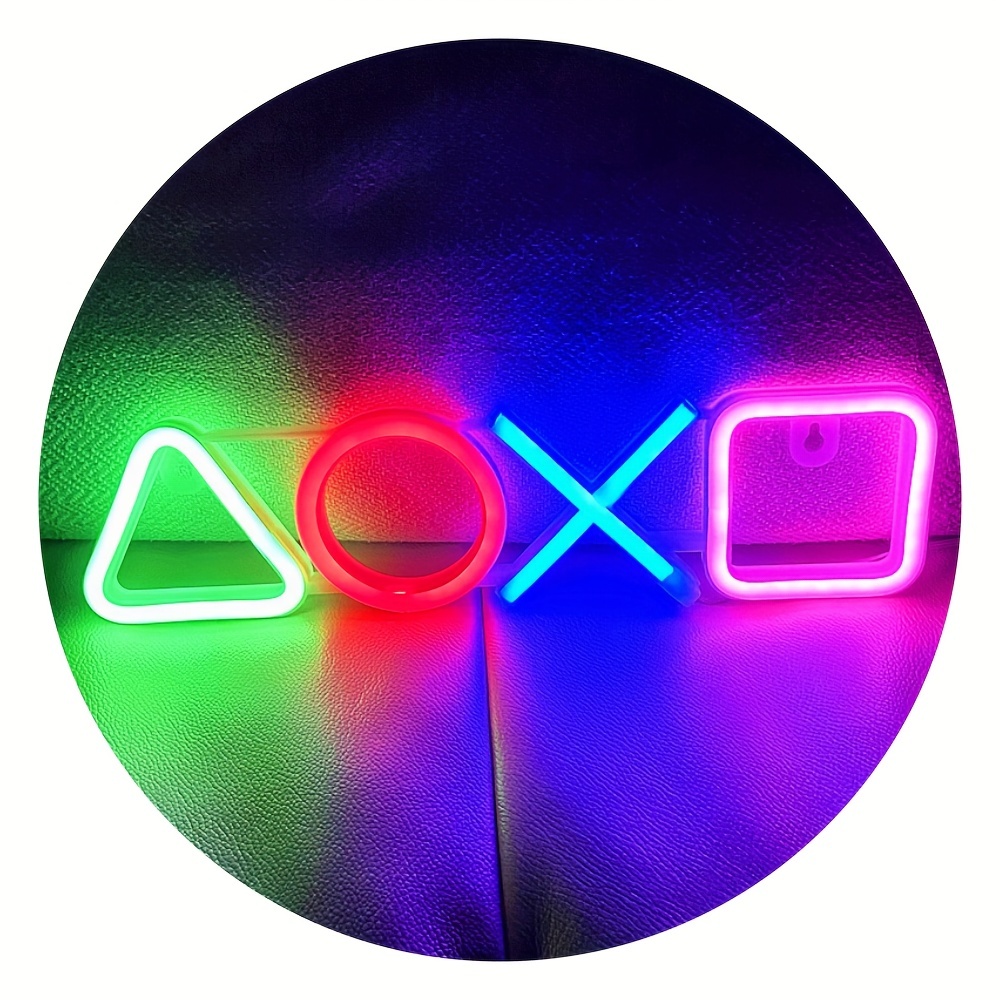 Enseigne au néon Playstation Light pour chambre à coucher Décoration murale  USB Powered Icône personnalisée Accessoires de jeu Acrylique Neon Light Led  Signes