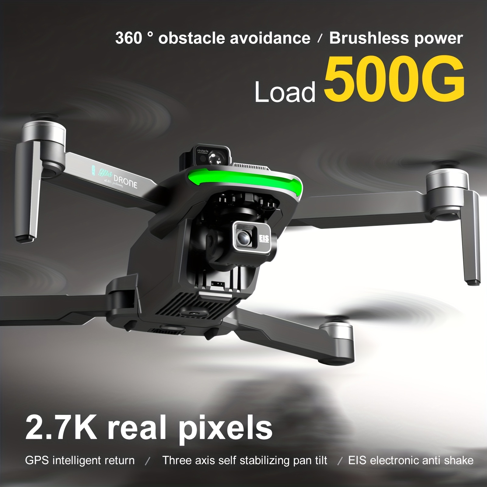  NEW Drone Pro Obstacle Avoidance GPS Drone with 4K EIS Camera  for Adults Beginner Professional Foldable FPV RC Quadcopter with Brushless  Motor, Auto Return Home, Selfie, Follow Me, Waypoints Fly 