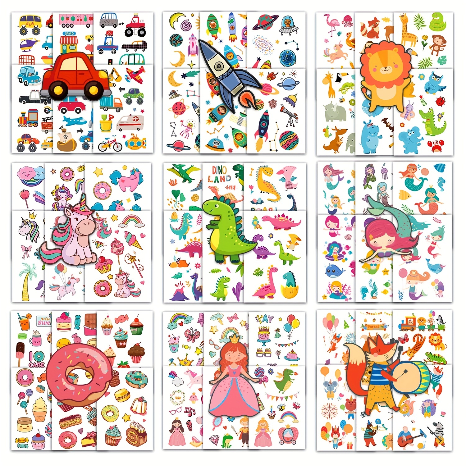 

1150 Styles (100 Sheets) Temporary Tattoos, Waterproof Tattoo Stickers For Birthday Party Supplies Favors, Cute Gifts For Goodie Bag Stuffers Fillers