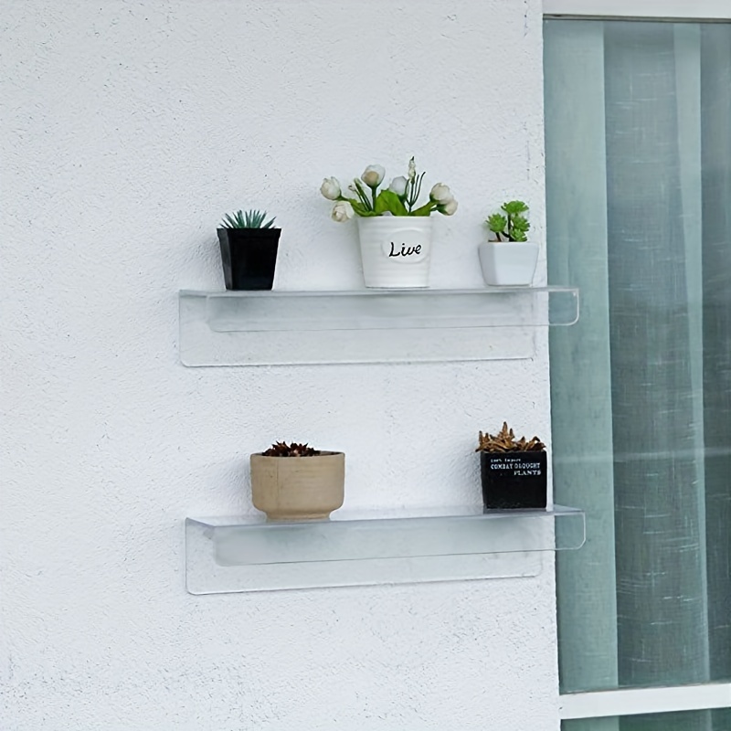 Clear Acrylic Floating Shelves Bathroom Shower Shelf Wall Mounted