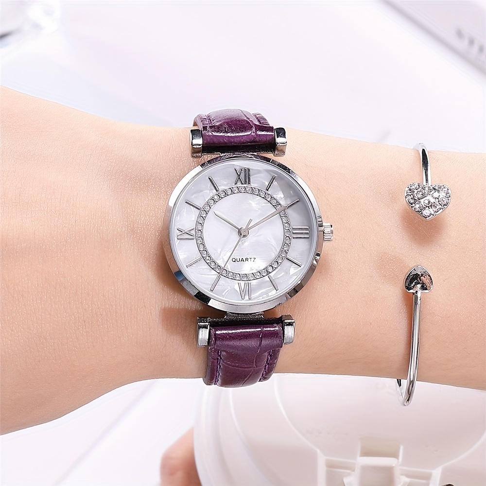 Women's marble hot sale face watch