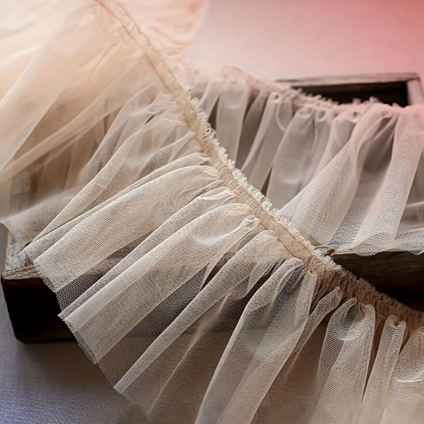 Tulle Pleated Ruffle Trim 10 cm Wide - Sold by the Yard - Humboldt