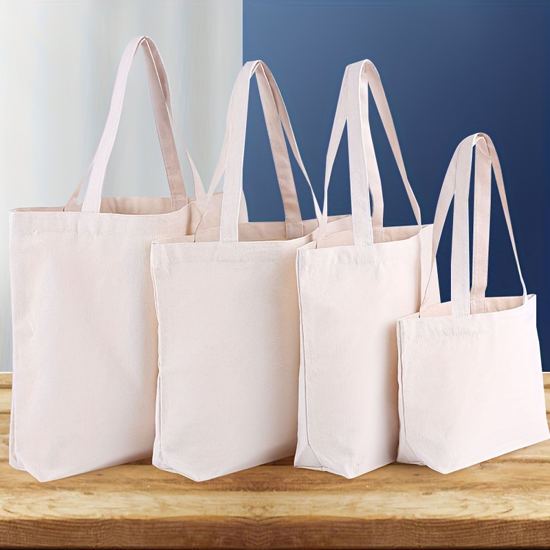 Minimalist Solid Color Canvas Bag, Lightweight Versatile Storage