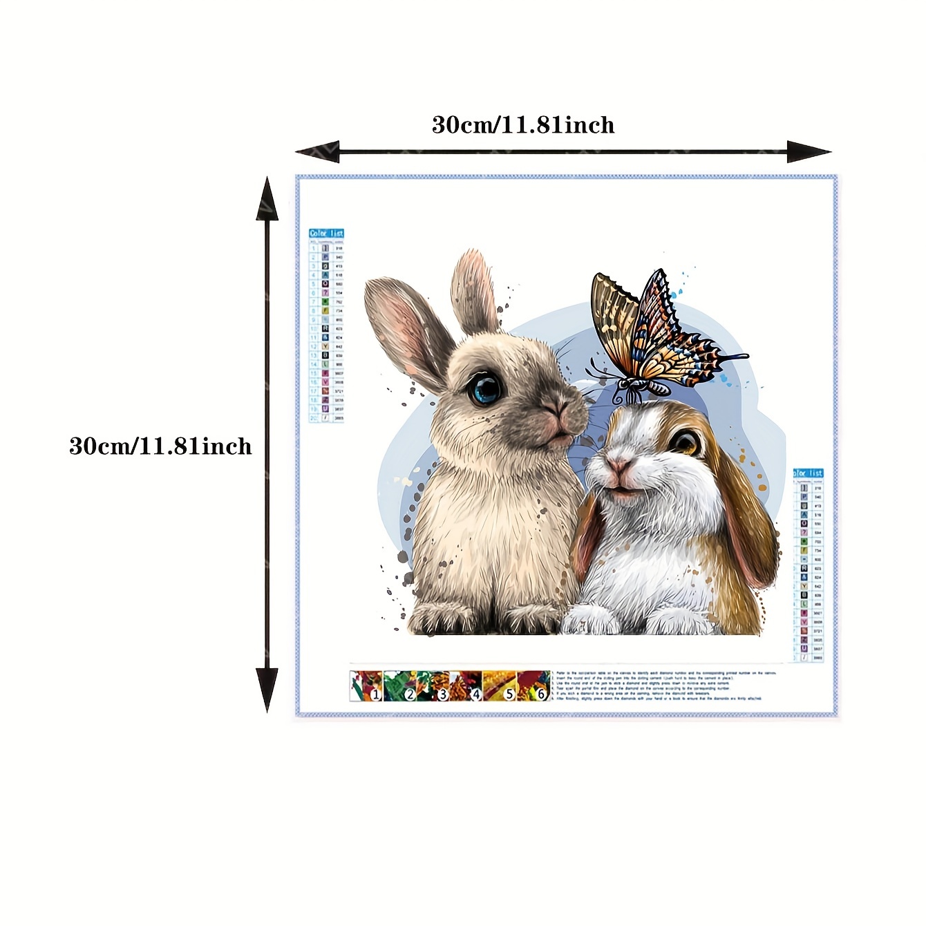 Diy Diamond Painting Rabbit Butterfly Pattern Mosaic Art New - Temu