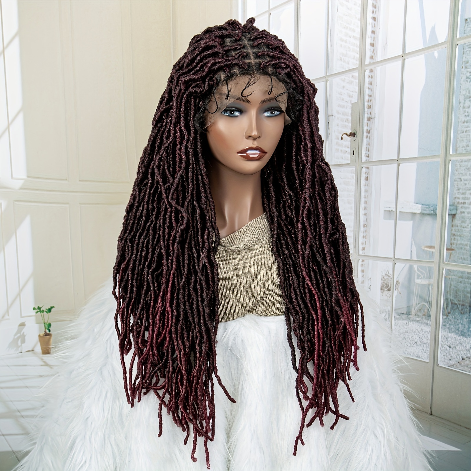 Black Butterfly Braids Lace Front Wigs Baby Hairs Natural Temu