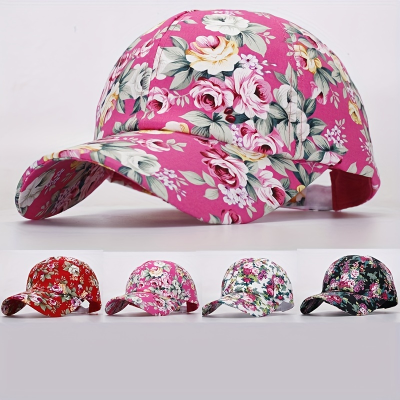 1pc Hat Mens Womens Spring Summer Festival National Style Element Peony  Flower Cloth Adjustable Baseball Hat Peaked, Shop Temu Start Saving