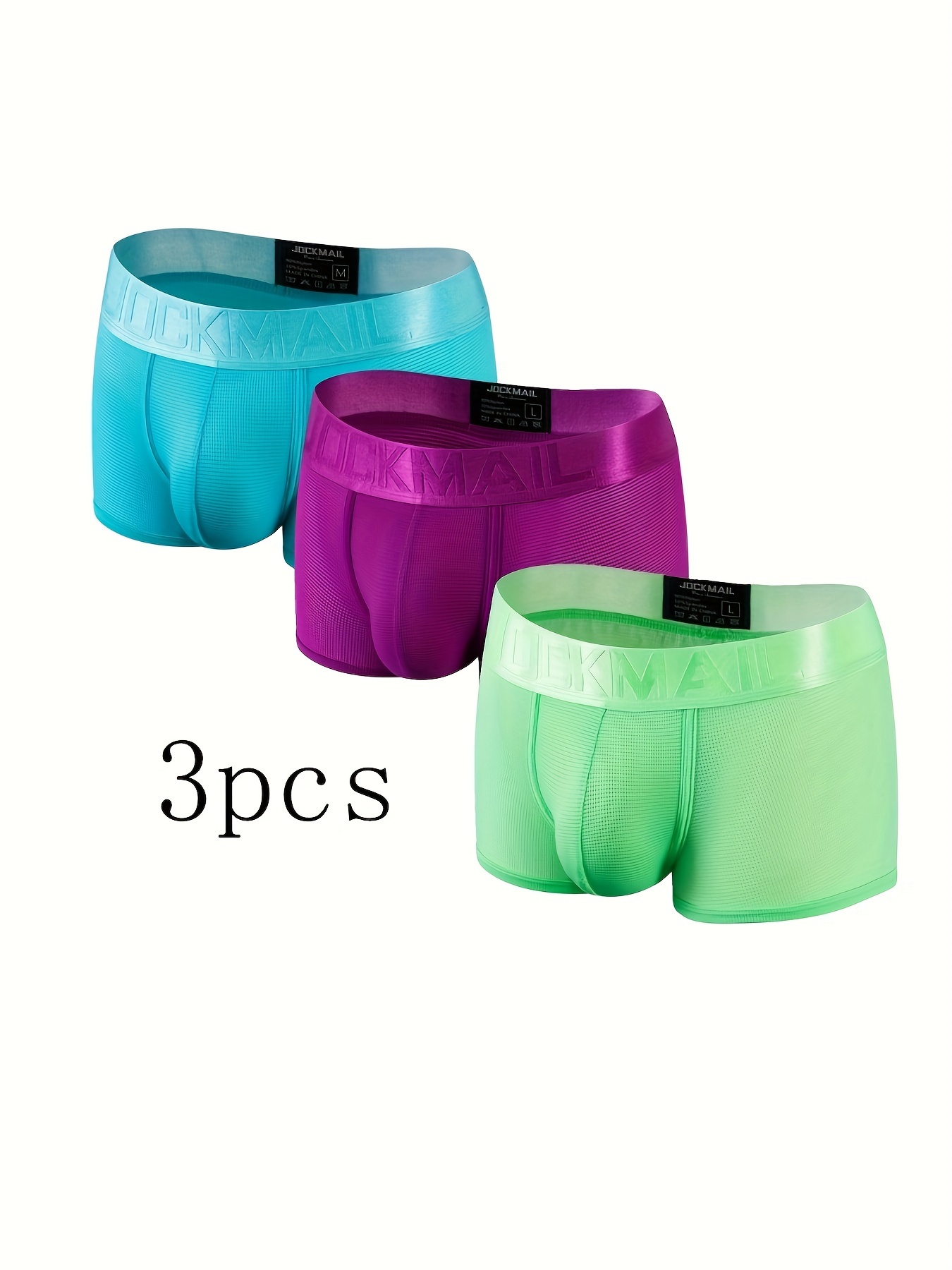 Men's Solid Color Separate Pouch Leggy Boxer Briefs - Temu Canada