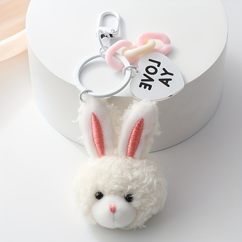 Women Real Rex Rabbit Fur Keychain Fluffy Little White Dog Toy Bag Pendant  Cute Puppy Trinket Car Key Ring Highend Ornaments - AliExpress