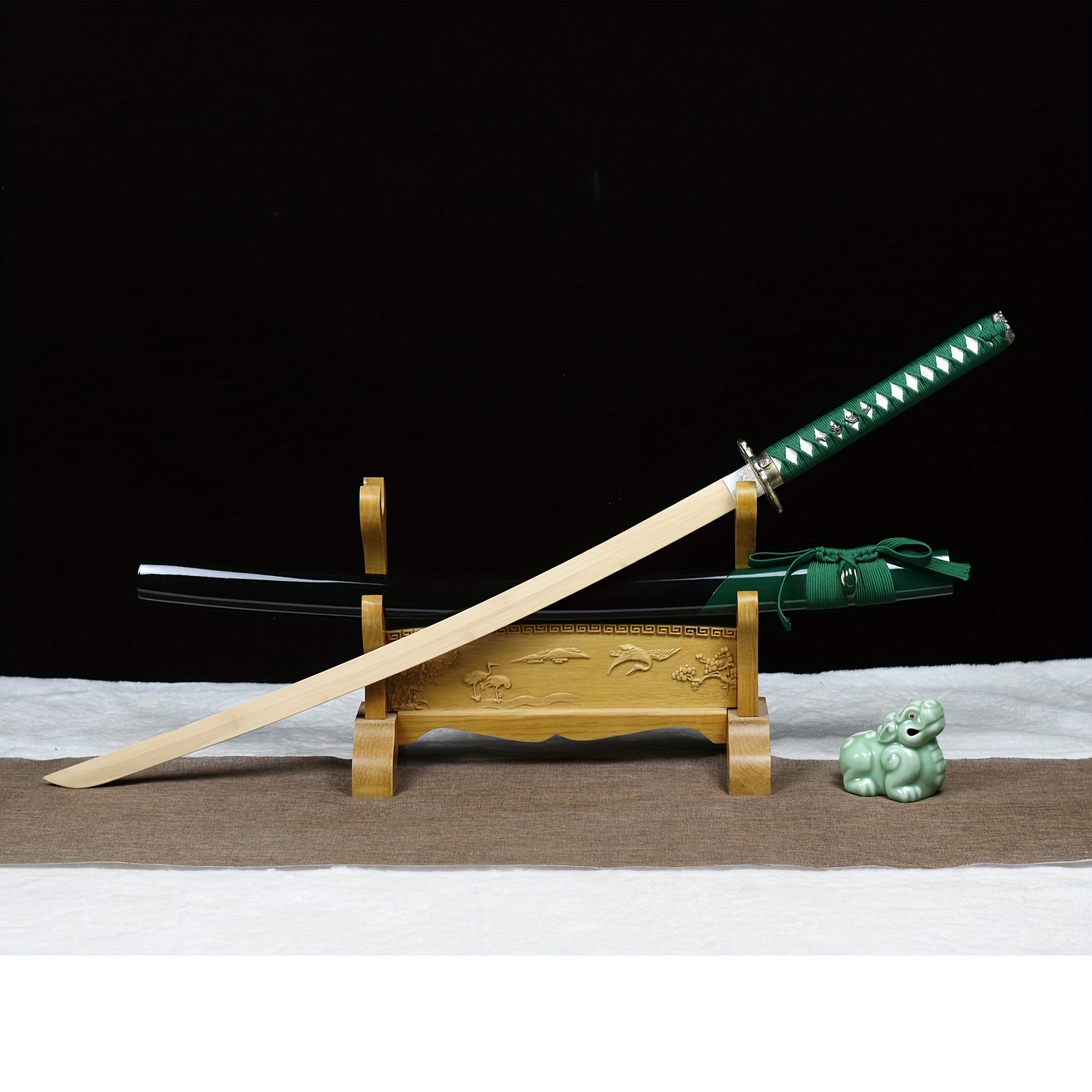 Espada de Madera, Katana de Entrenamiento con Vaina, Espada Samurai con  Vaina de Madera Maciza, Espadas de Entrenamiento, Accesorios de Espada de  Madera de bambú-Wood Color B