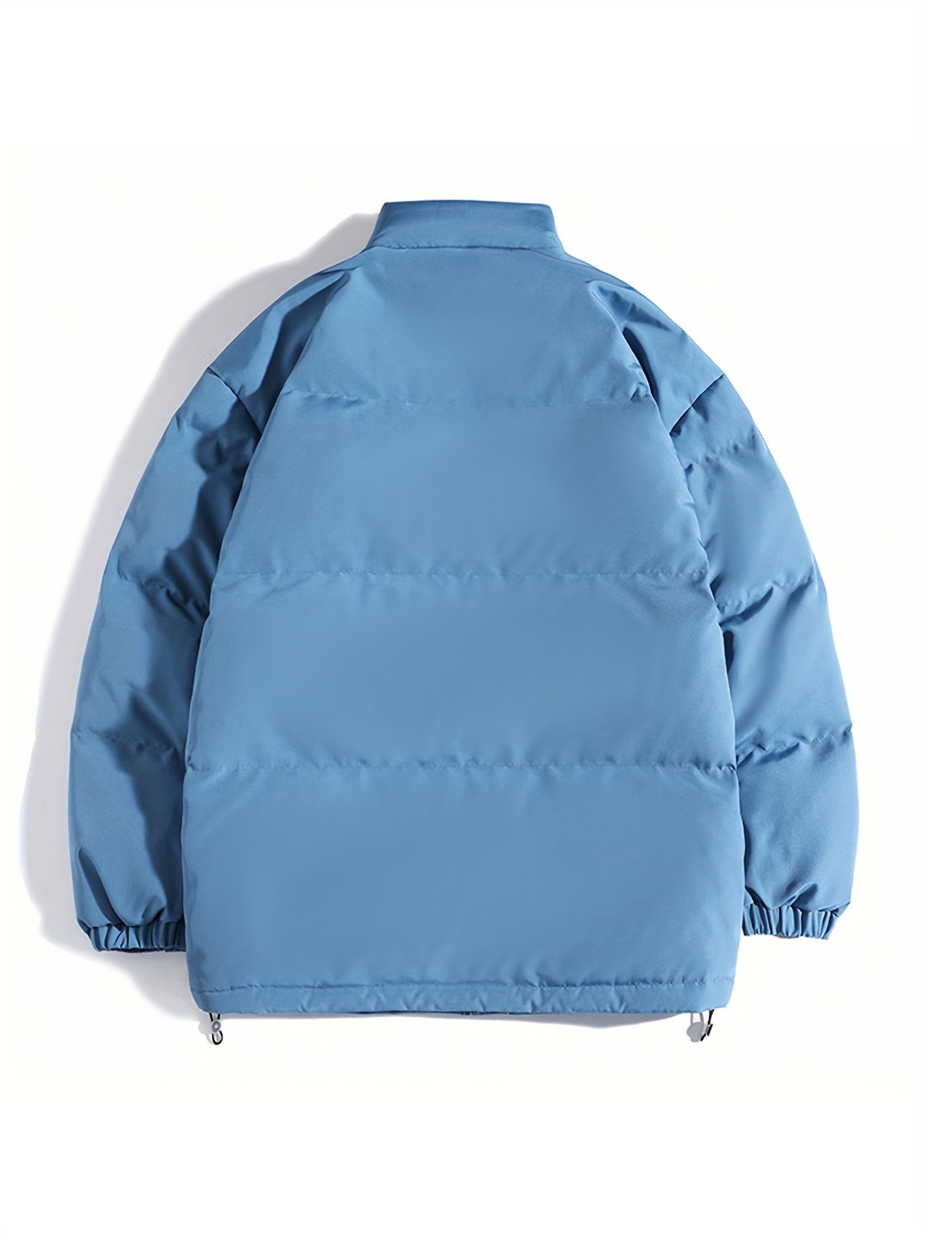 Solid Snap Fleece Jacket Blue