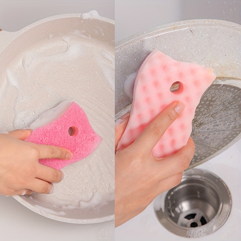 Metal Abrasive Sponges Kitchen Cleaning Sponge Brush for Pots and Pans 4pcs