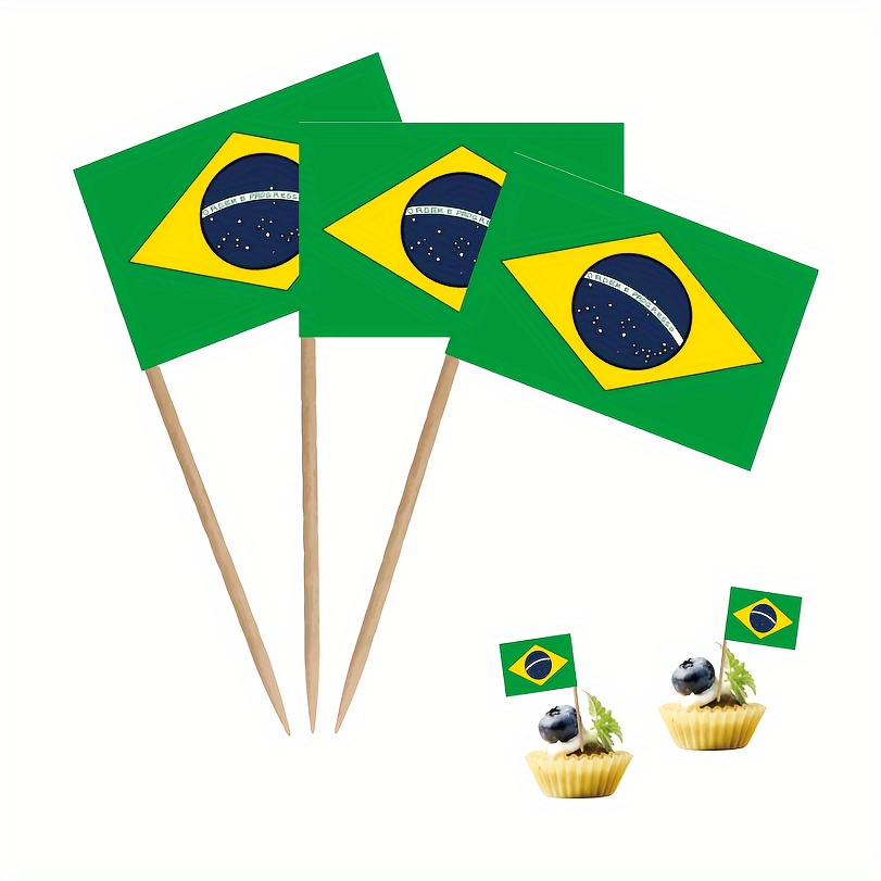 100 Stück Brasilianische Zahnstocher flaggen Cupcake topper - Temu Germany