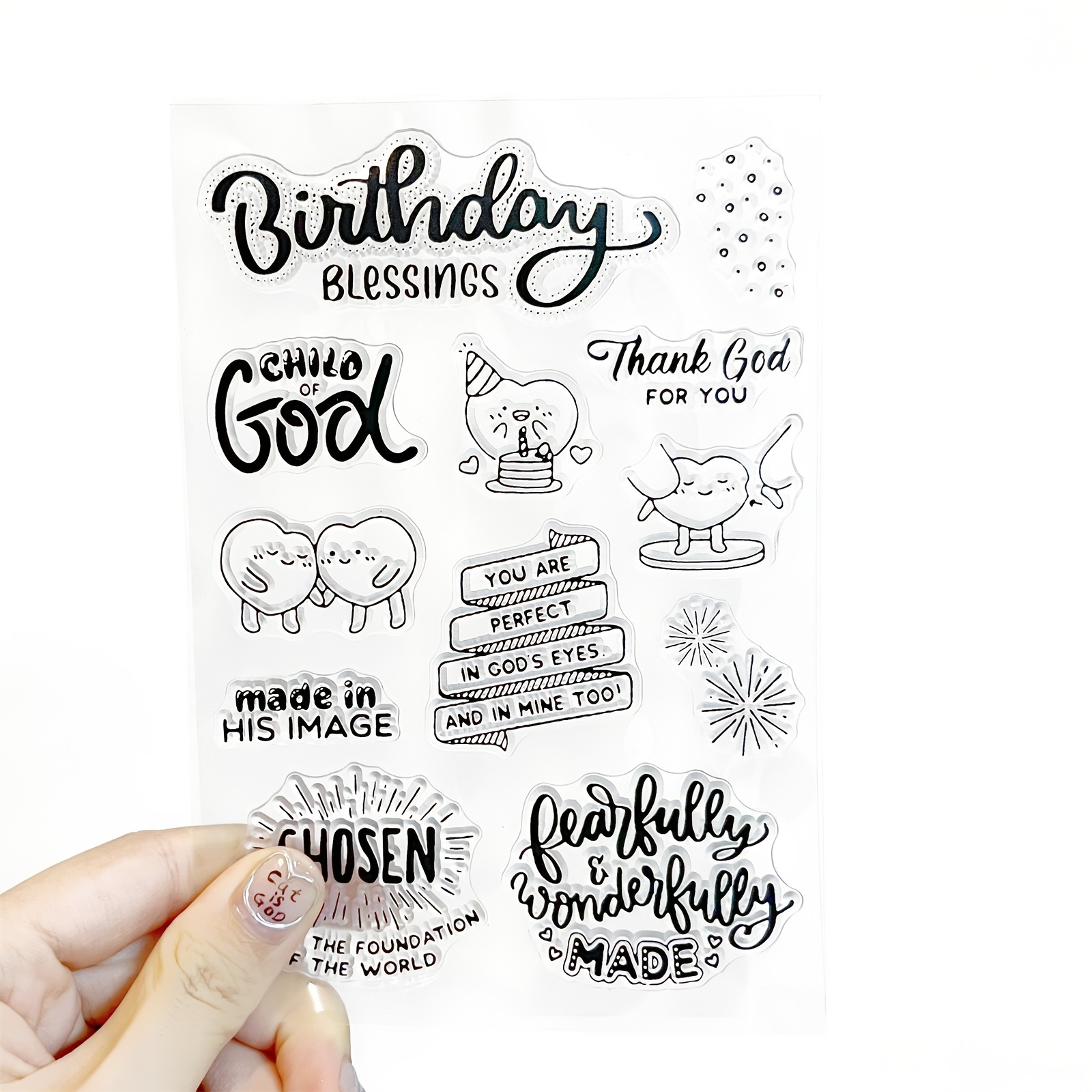 Happy Birthday English Transparent Stamp - Temu