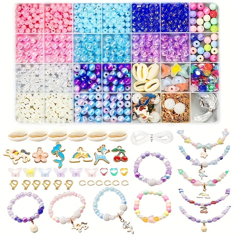 Charm Bracelet Making Kit Girls Diy Beaded Jewelry Making - Temu