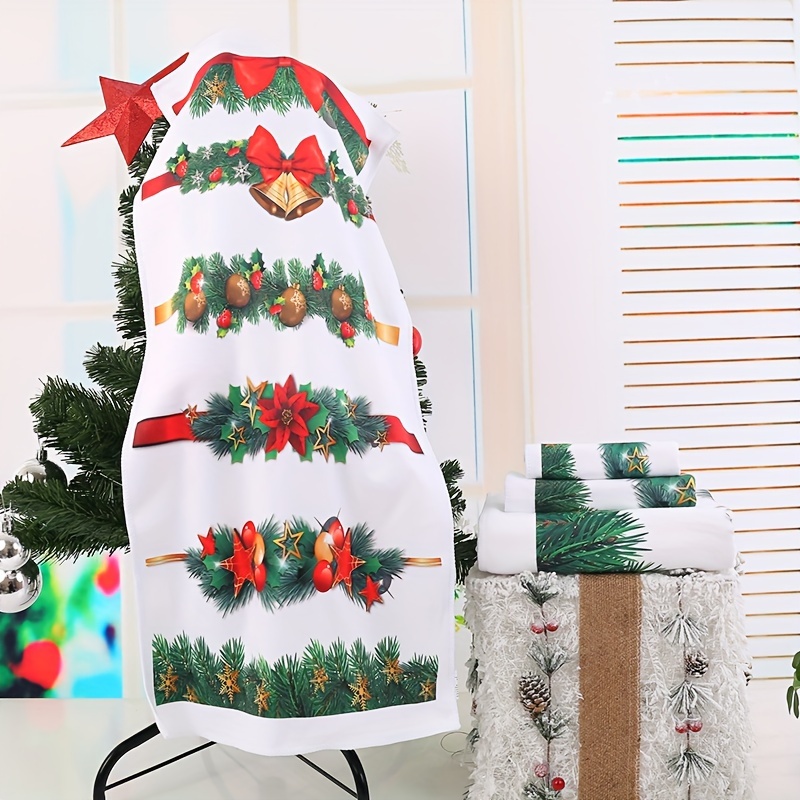 Christmas Tree Pattern Towel Set Soft Hand Towel Bath Towel - Temu