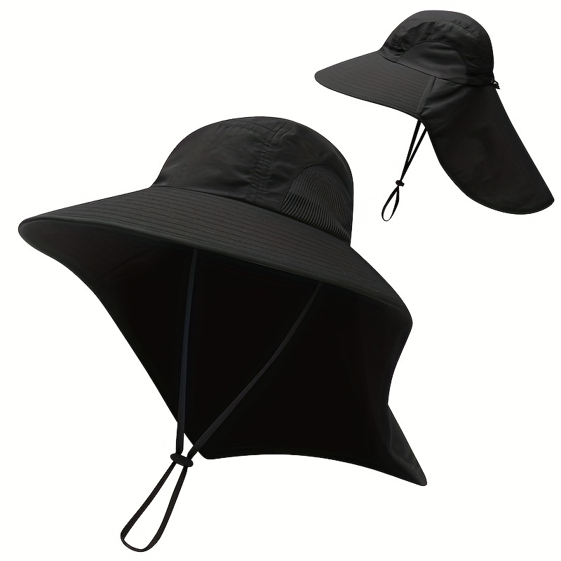 Aokur Sun Hat Men Women Fishing Hiking Camp Cap UV Protection Foldable Wide Brim Bucket Hat Black, adult Unisex, Size: One Size