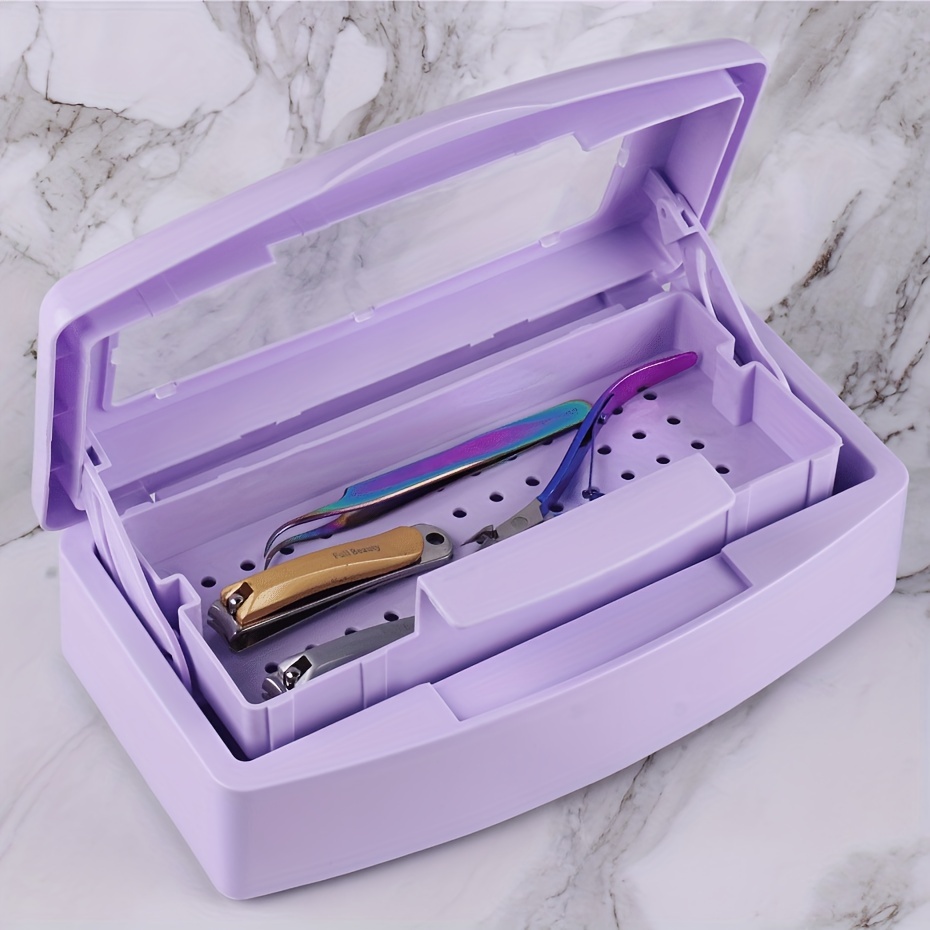 Acheter Boîte de plateau de stérilisation stérilisant le Salon d'art d'ongle  propre pour des outils de manucure mettant en œuvre des outils en métal d' ongle boîte de désinfection d'alcool