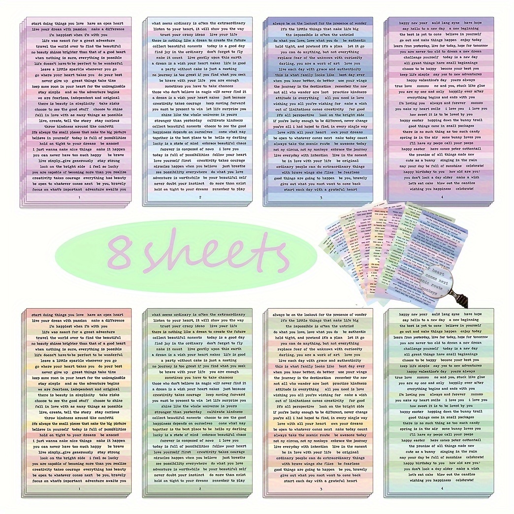 8 Sheets Quote Stickers for Journaling- Vintage Scrapbooking Supplies Kit  for Adults, Small Talk Stickers Phrase