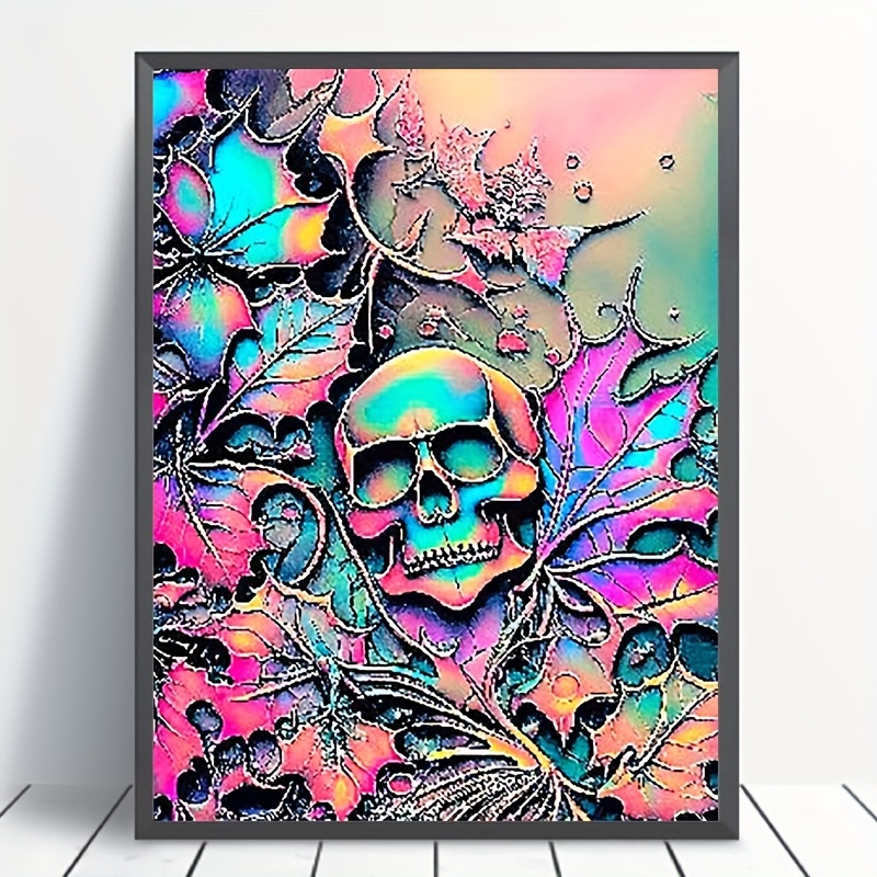 Flower Skull Halloween Diy Diamond Paintings For Adults - Temu