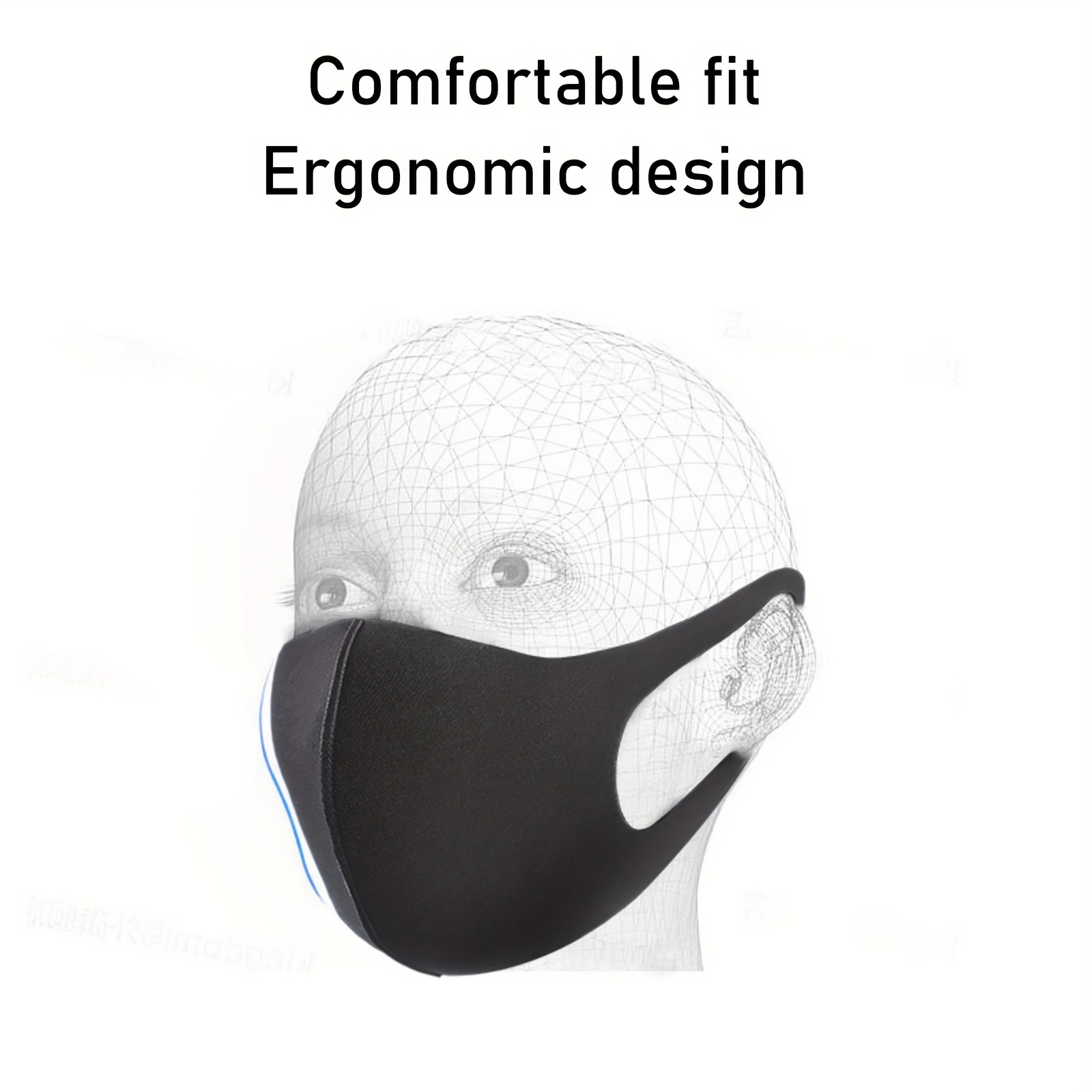 Solid Reusable Mask, Breathable Sunscreen Face Mask