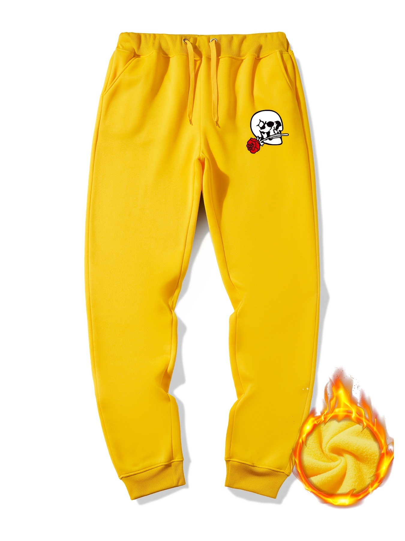 Men's Skull Graphic Sherpa Fleece Active Sweatpants
