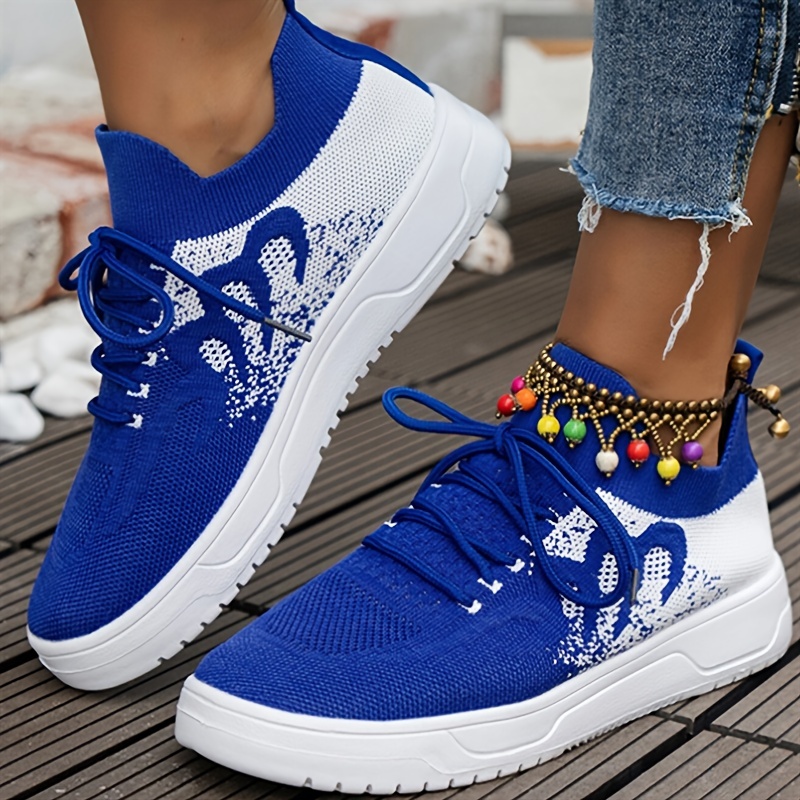 Women's Air Cushion Sports Shoes Comfortable Lace Knitted - Temu Canada