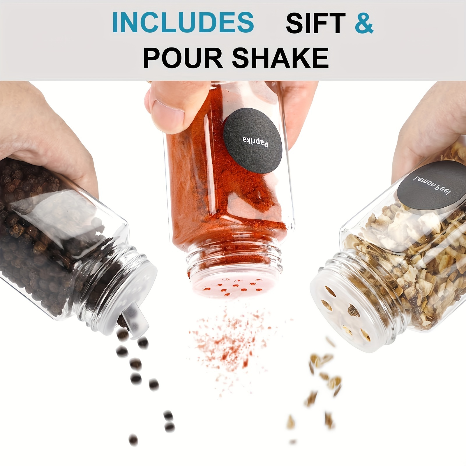 8oz Pet Plastic Spice Bottle Seasoning Container with Shaker Lid