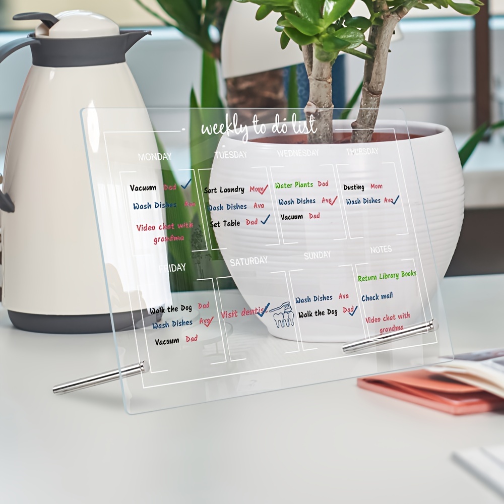 Tableau de Notes LED avec Couleurs Tableau Transparent Effacable avec  Marqueur 7 Couleurs,Tableau Blanc de Bureau Durable pour  Notes,Planification,Mémos (20cmx20cm) : : Fournitures de bureau