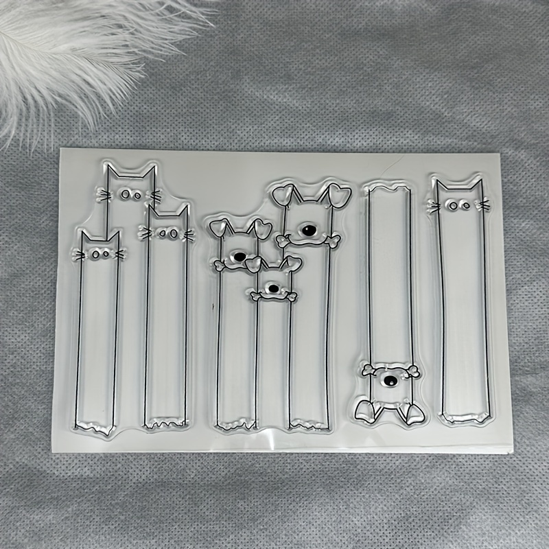 Cat Clear Stamps for Card Making Decoration DIY Scrapbooking, Animal Transparent Rubber Seal Stamps for Photo Card Album Crafting Supplies.