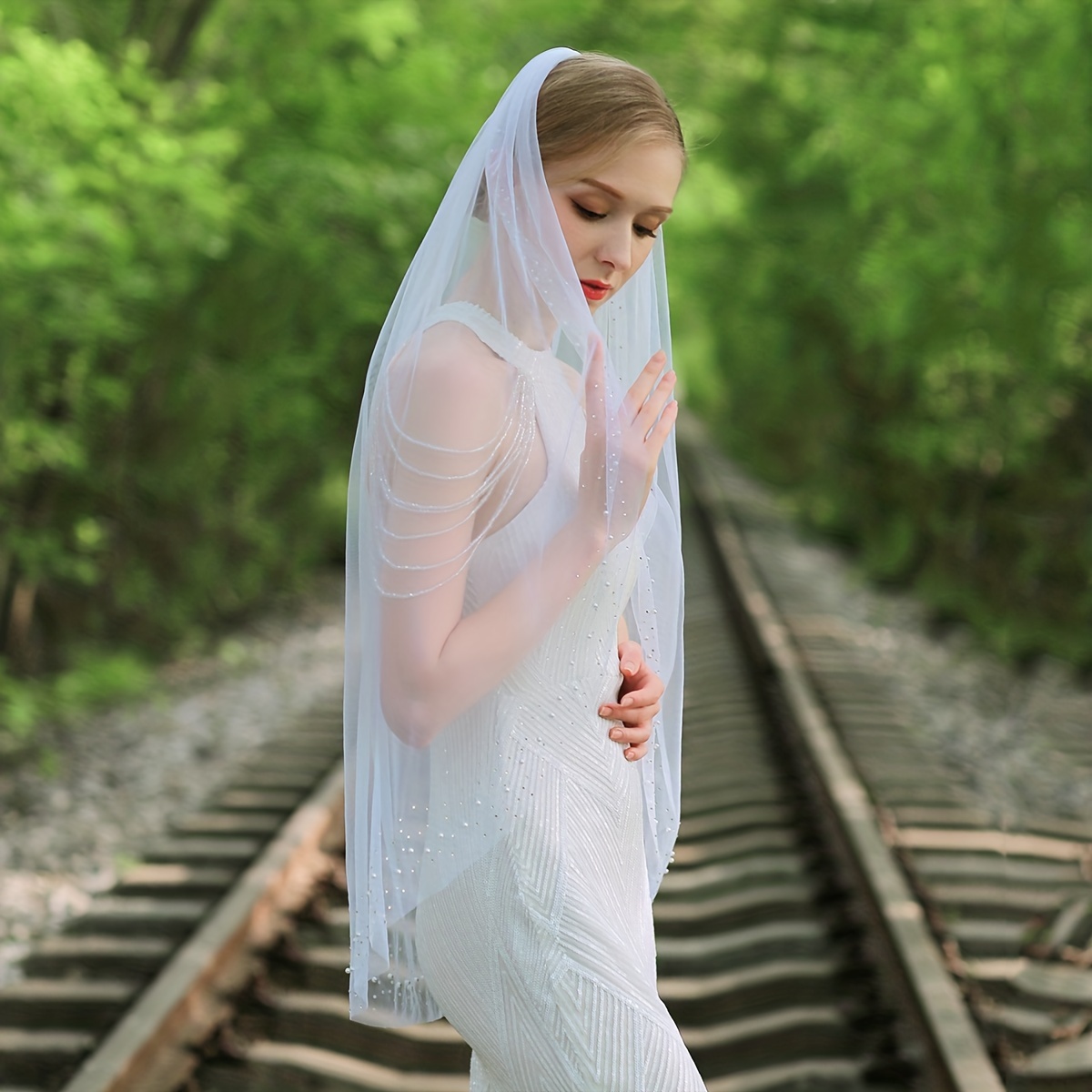 Pearl Beaded Veil Comb | VC2331