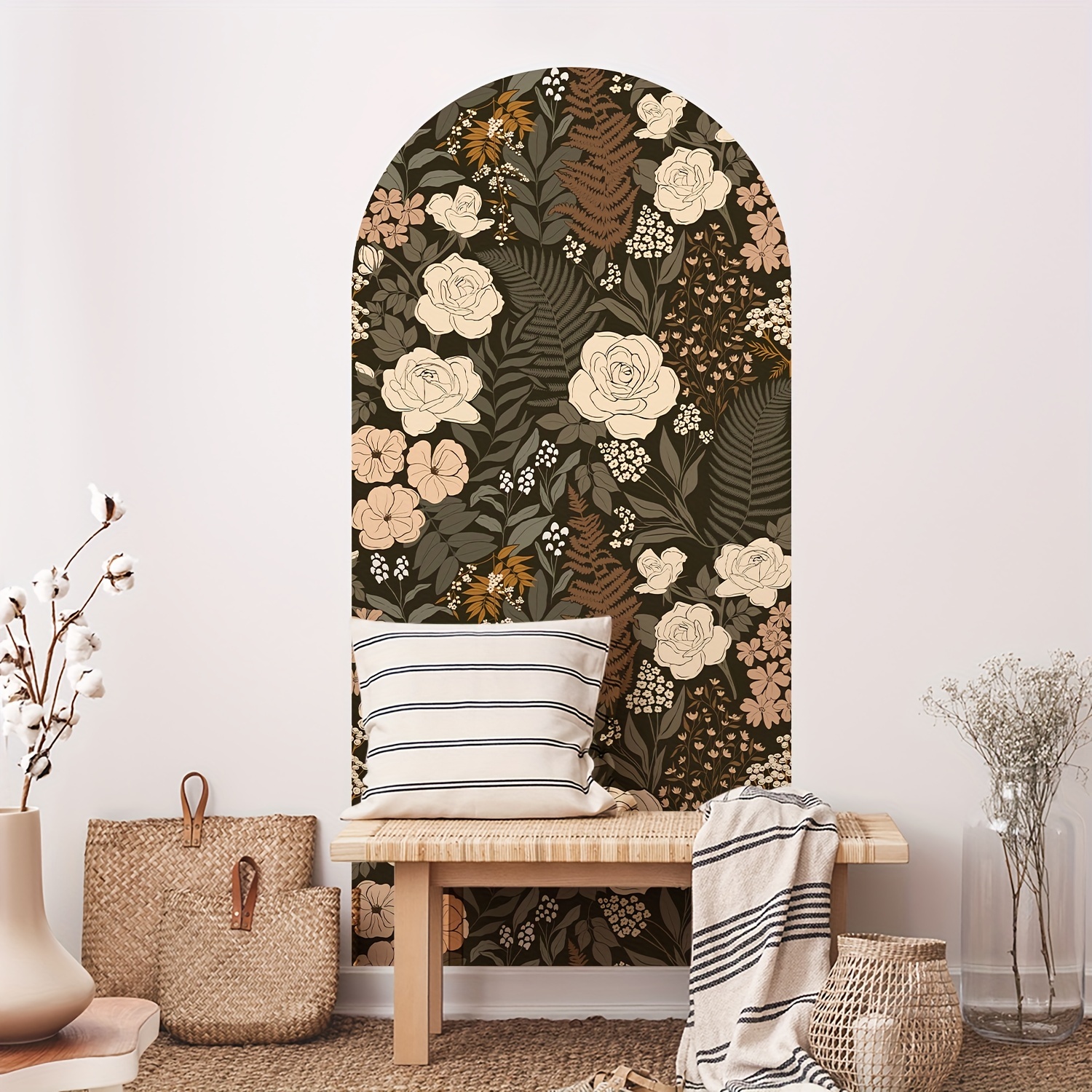 Boho Wall Decal Peel and Stick Wall Decor Floral Wall Decor 