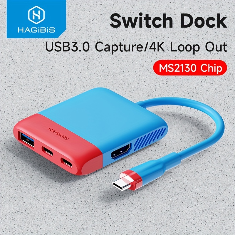 Switch TV Dock, Dock Switch Compatible avec Nintendo Switch/Switch OLED,  Chargeur Dock avec Adaptateur TV 4K HDMI, Support de Switch et Accessoire  Switch avec 10 Emplacements de Jeu