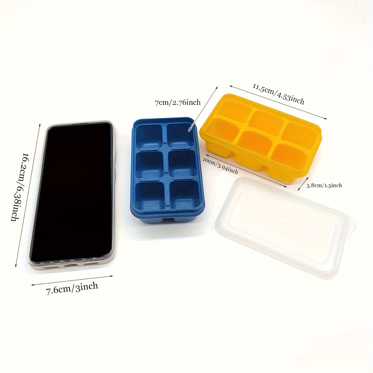 RV Kitchen Ice Tray Ice Cube Ice Box Freezer Mold Quick Freezer  Refrigerator Self-made Frozen Ice Box 3 Packs