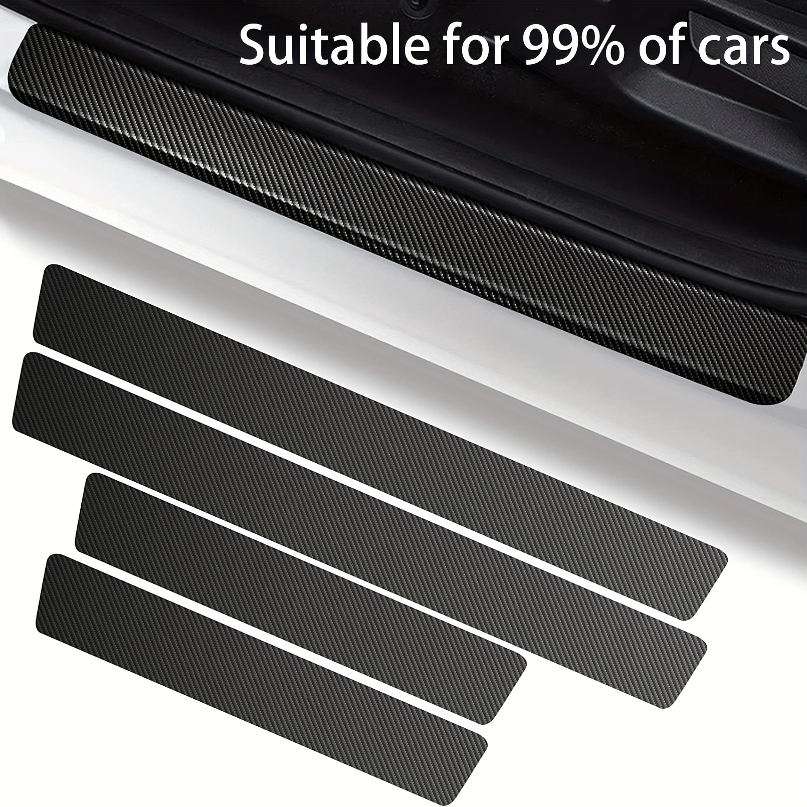 For Car Door Sill Strip Anti-stepping Sticker Anti-scratch Pedal Protection  Strip Trunk Protection Sticker Decorative Sticker - Temu