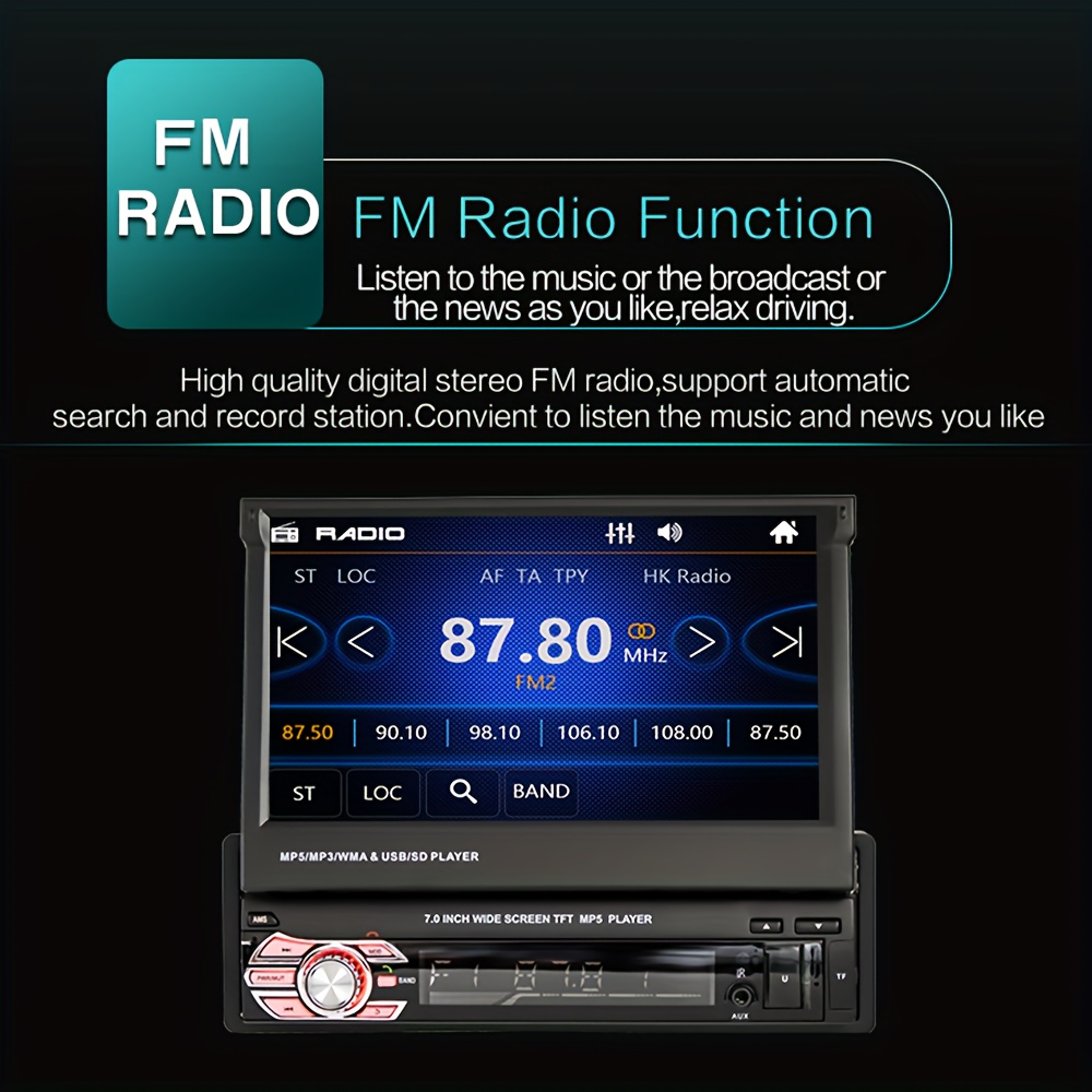 Android Single Din Car Stereo With Flip Out Touch Screen Car - Temu