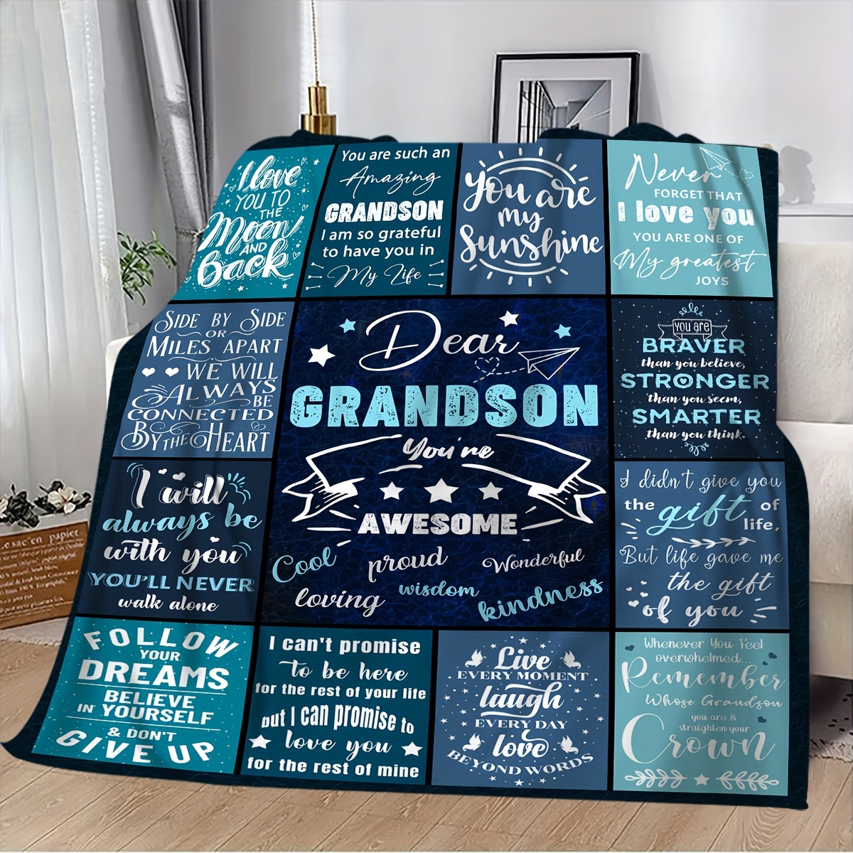 Personalisiertes Portemonnaie-Kärtchen Für Enkel – Edelstahl-Gravur "To My Grandson", Geschenk Von Oma & Opa
